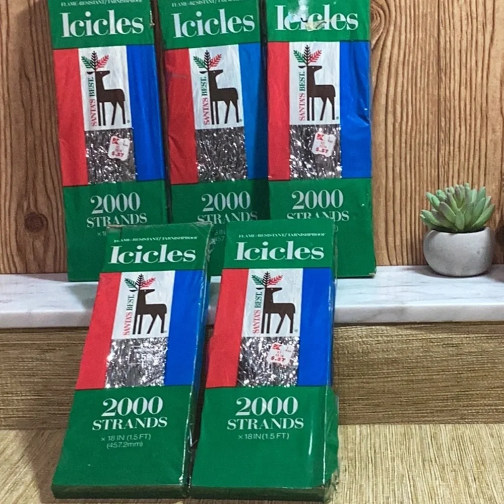 Vintage Santa’s Best Christmas Icicles 2000 strands in each lot of 5